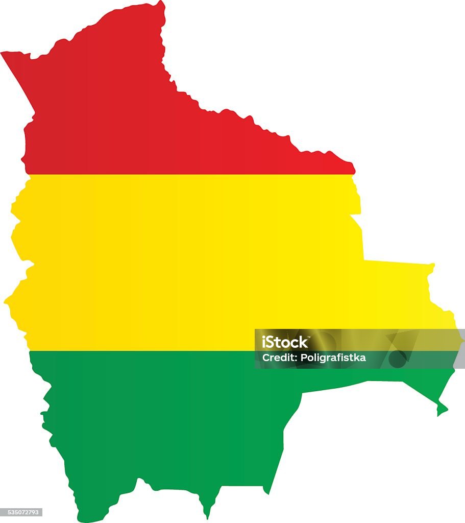 Diseño de bandera de mapa de Bolivia - arte vectorial de Mapa libre de derechos