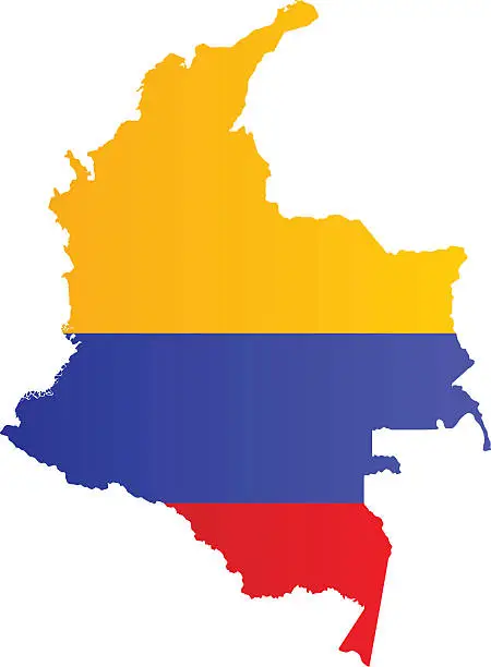 Vector illustration of Design Flag-Map of Colombia