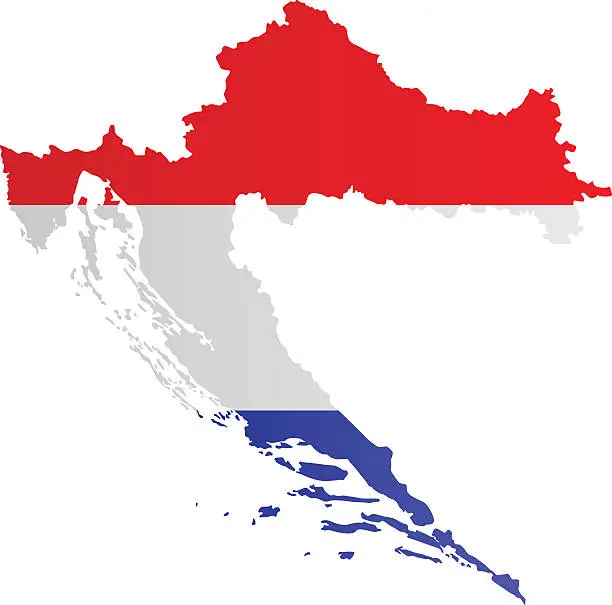 Vector illustration of Design Flag-Map of Croatia