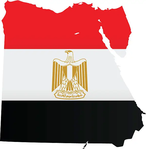 Vector illustration of Design Flag-Map of Egypt