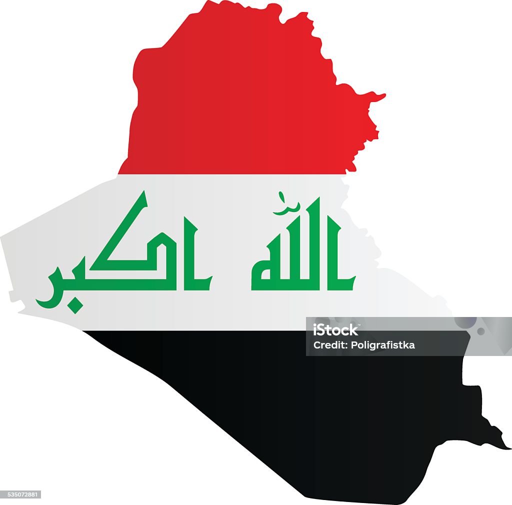 Diseño de bandera de mapa de Irak - arte vectorial de Bandera iraquí libre de derechos