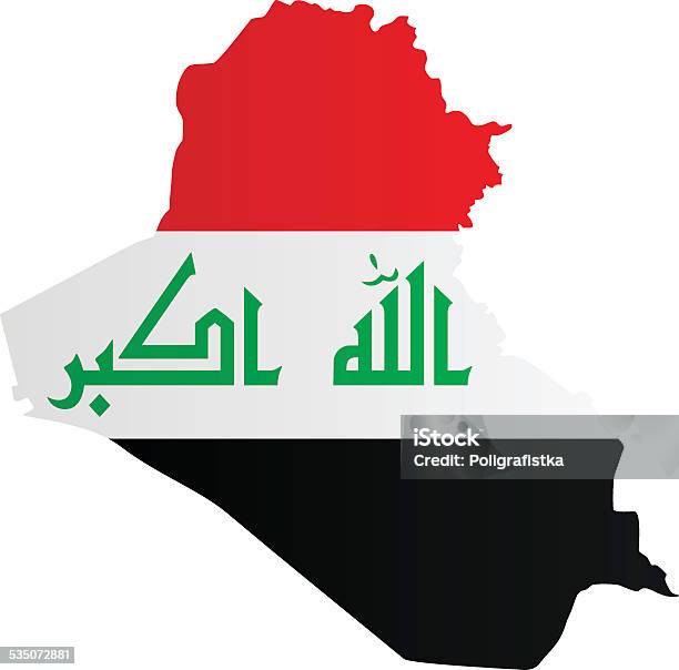Ilustración de Diseño De Bandera De Mapa De Irak y más Vectores Libres de Derechos de Bandera iraquí - Bandera iraquí, 2015, Asia