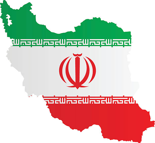design flag-map of iran - iran stock illustrations