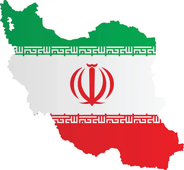 Vector illustration of Design Flag-Map of Iran