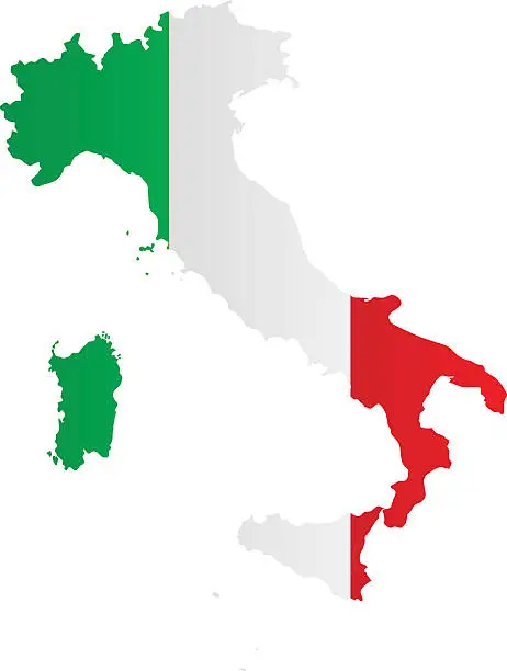 Vector illustration of Design Flag-Map of Italy