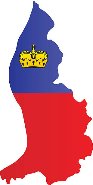 ilustrações, clipart, desenhos animados e ícones de bandeira de design de mapa de liechtenstein - liechtenstein