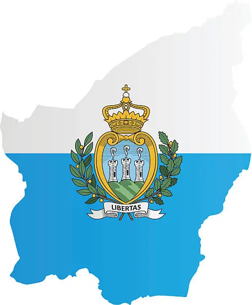 Vector illustration of Design Flag-Map of San Marino