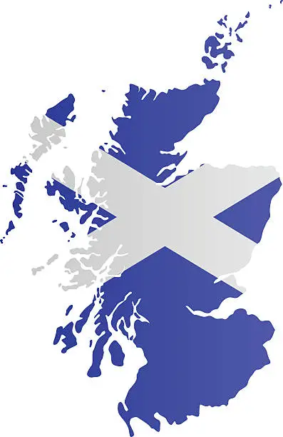Vector illustration of Design Flag-Map of Scotland