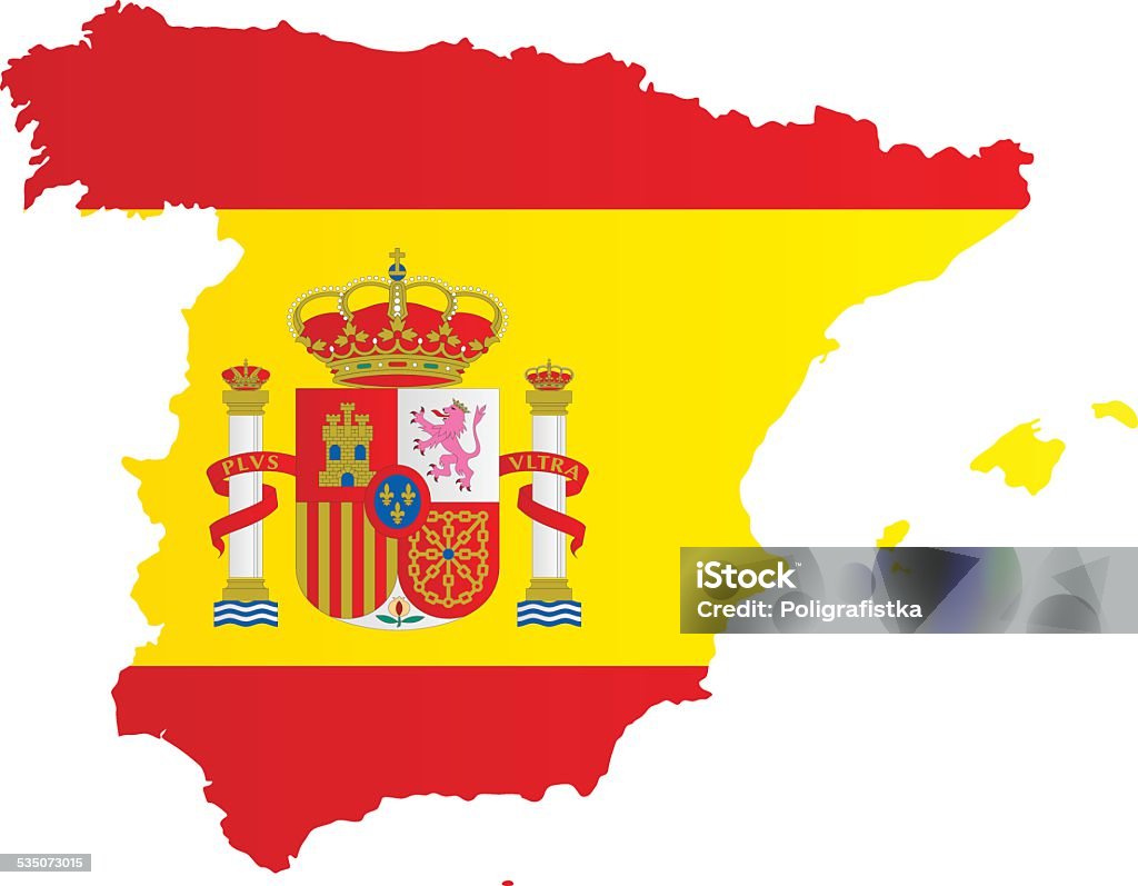 Design Flag-Map of Spain Design Flag-Map of Spain. Map stock vector