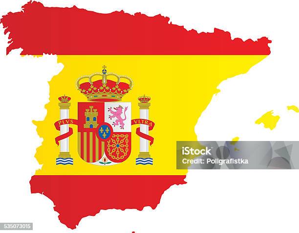 Design Flagmap Of Spain Stock Illustration - Download Image Now - Map, Spanish Flag, 2015