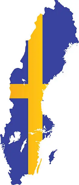 Vector illustration of Design Flag-Map of Sweden