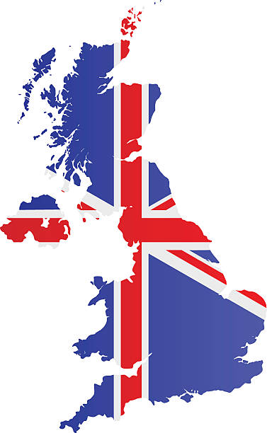 design-flagge karte von großbritannien - uk map british flag england stock-grafiken, -clipart, -cartoons und -symbole
