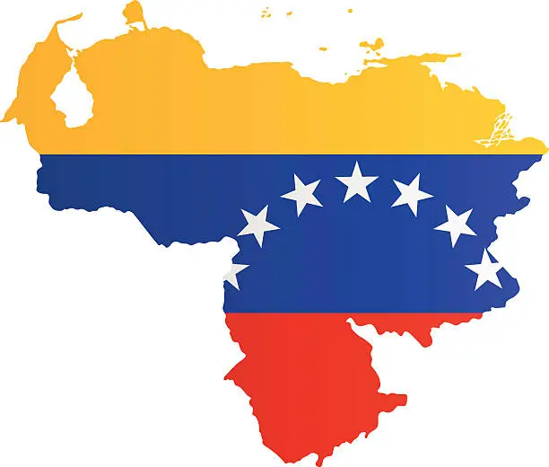 Vector illustration of Design Flag-Map of Venezuela