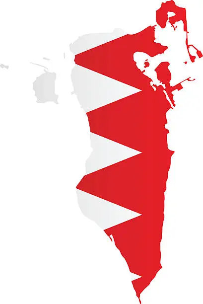 Vector illustration of Design Flag-Map of Bahrain