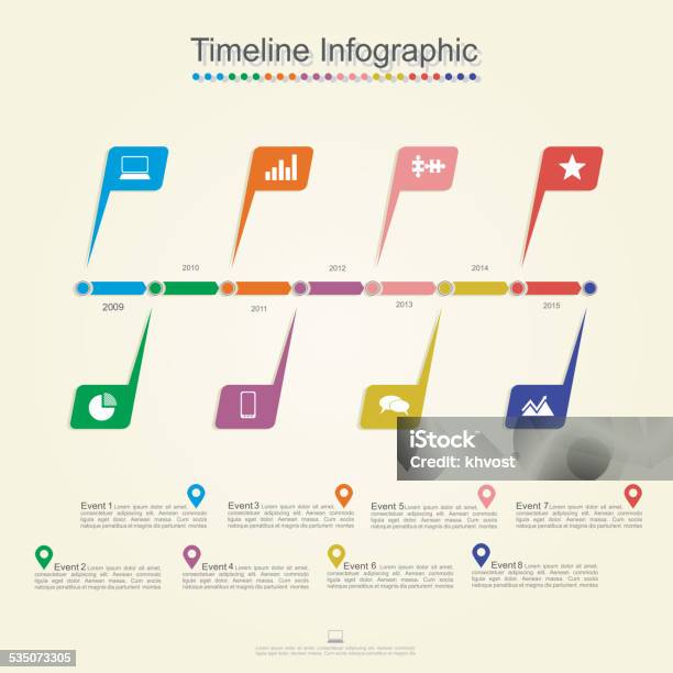 Timeline Infographics Vector Illustration Stock Illustration - Download Image Now - 2015, Abstract, Advice
