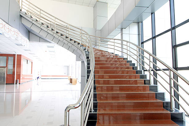 istock with the modern breath stair rotates in a building 535073923