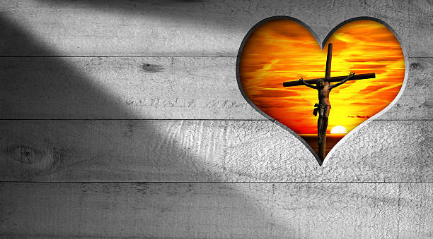 istock I Love Jesus - Crucifixion at Sunset 535075219