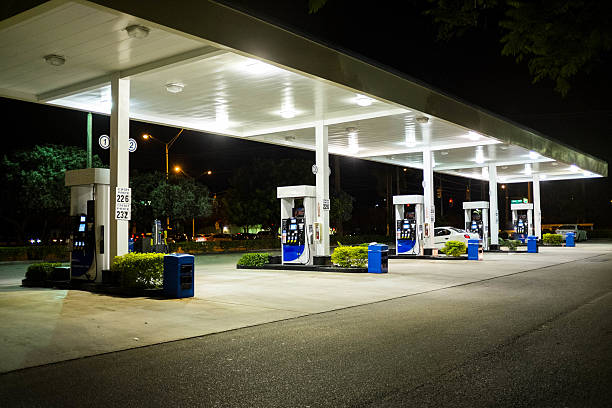 istock Gas Station at Night 535075269