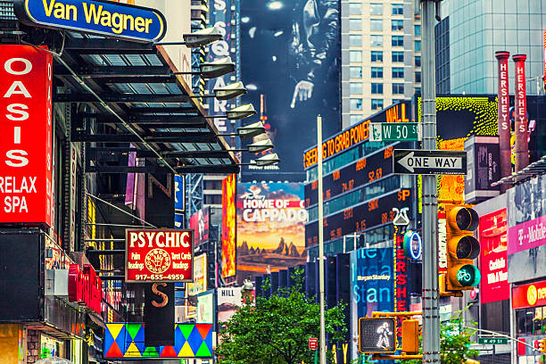 istock Colorful building signs in Times Square 535075573