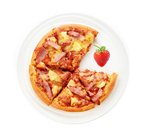 istock Pizza on the plate isolated on white background 535075631