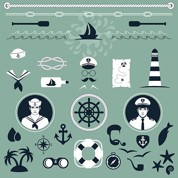 ilustrações, clipart, desenhos animados e ícones de ícones náutico - fishing industry fishing nautical vessel buoy