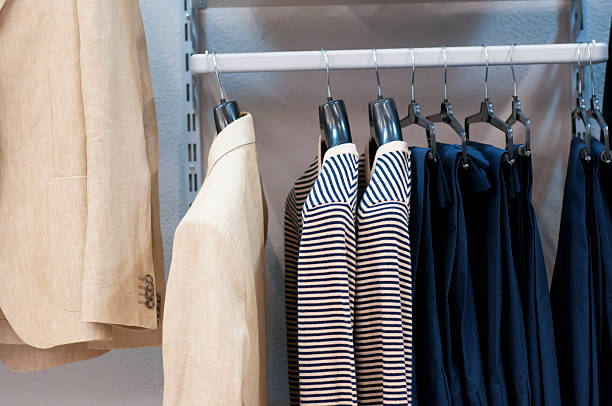istock clothing on hangers 535077497