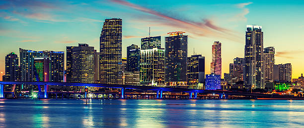 istock Panoramic view of Miami, special photographic processing 535077507