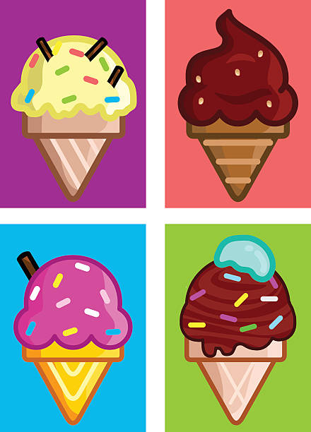 Ice Cream Set vector art illustration