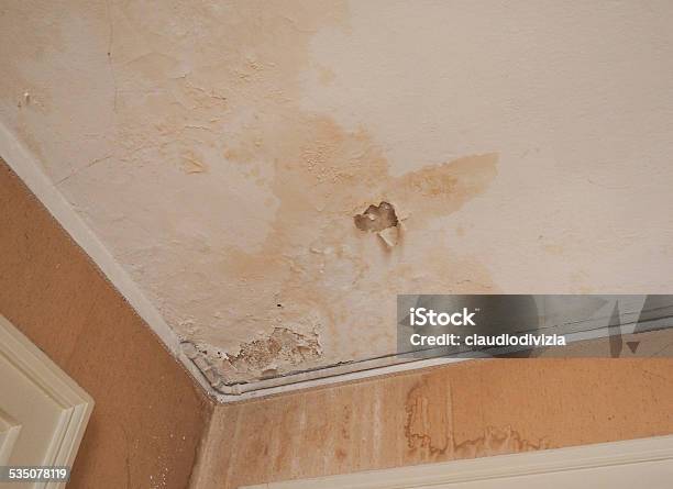 Damp Moisture Stock Photo - Download Image Now - Ceiling, Damaged, Stained