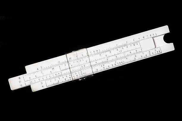 Slide rule stock photo