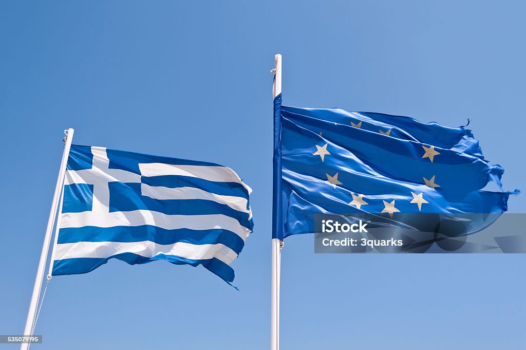 Greek and european flag 2015 Stock Photo