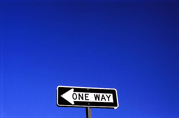 istock Blue Sky and One Way Sign 535079585