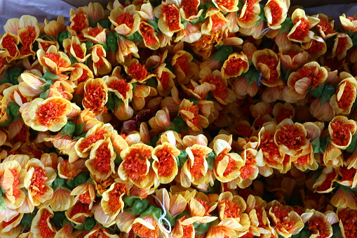 orange flowers Hawaiian lei necklace