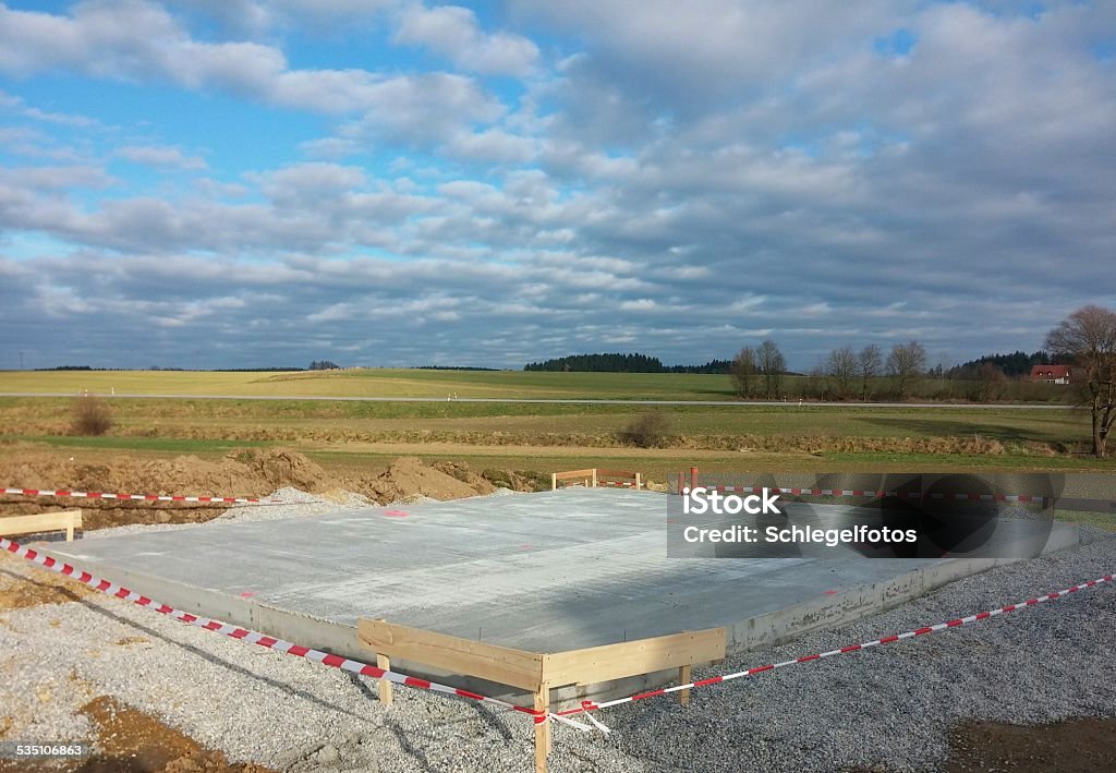 house fundation house fundation in nature background Construction Site Stock Photo