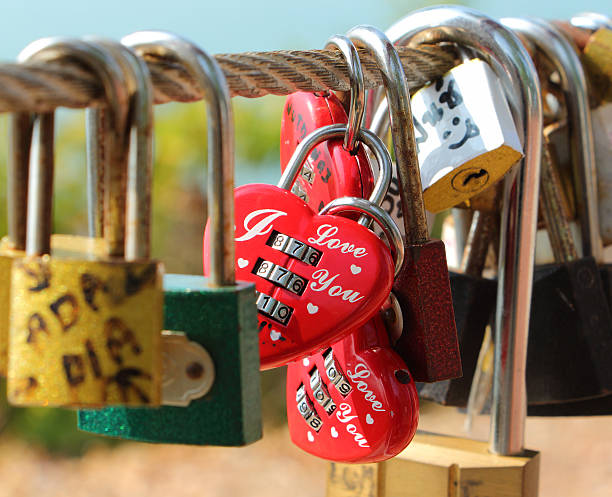 istock love padlocks hanging on fence 535106891