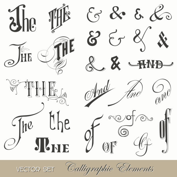 Calligraphic Ands and Thes vector art illustration