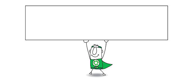 ilustrações, clipart, desenhos animados e ícones de super homem de reciclagem e seu banner horizontal - recycling green environment superhero