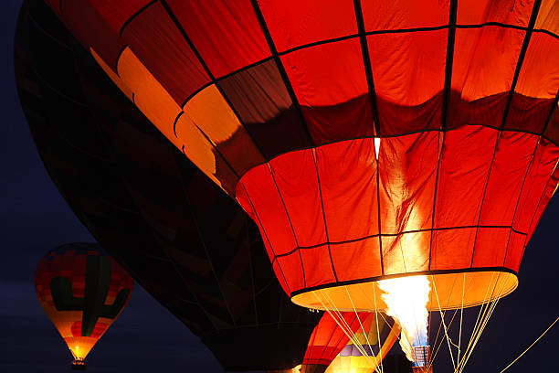 istock Hot Air Balloon Night Flight 535107717
