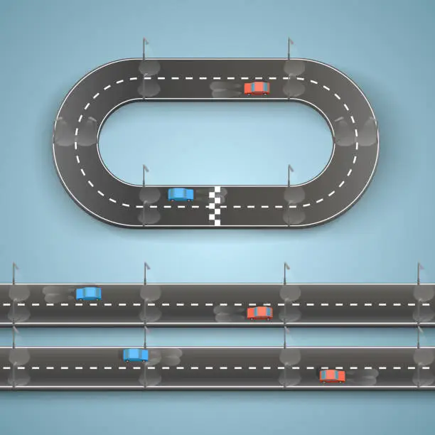 Vector illustration of Racing on the road