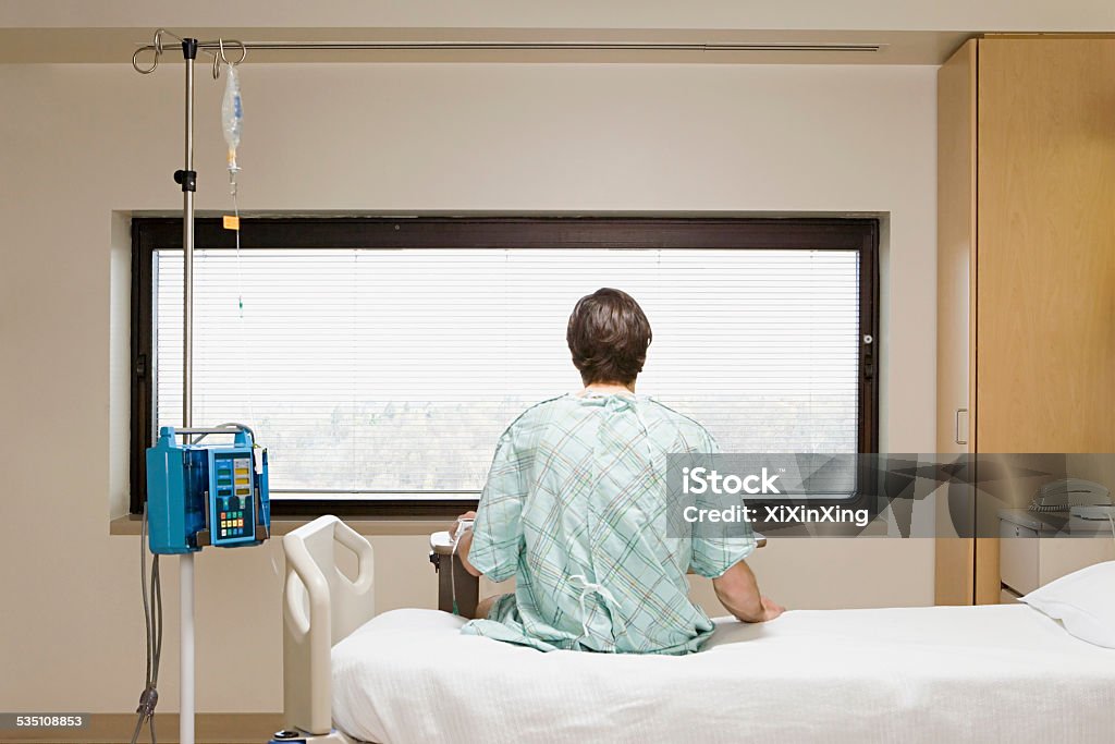 Patient on a drip Hospital Stock Photo