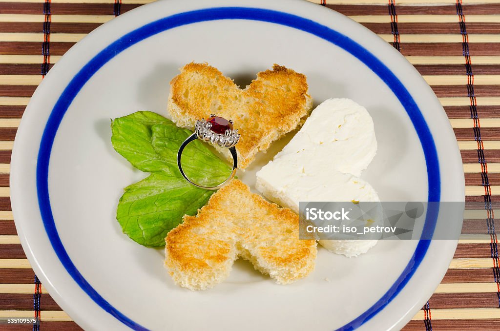 Just a little break of romance - breakfast with love 2015 Stock Photo