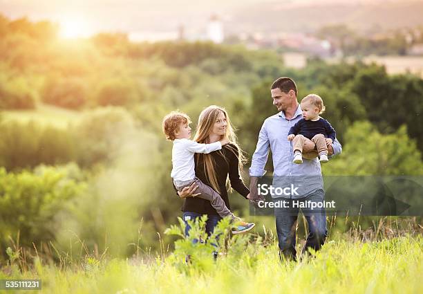 Happy Family Stock Photo - Download Image Now - Family, Young Family, Outdoors