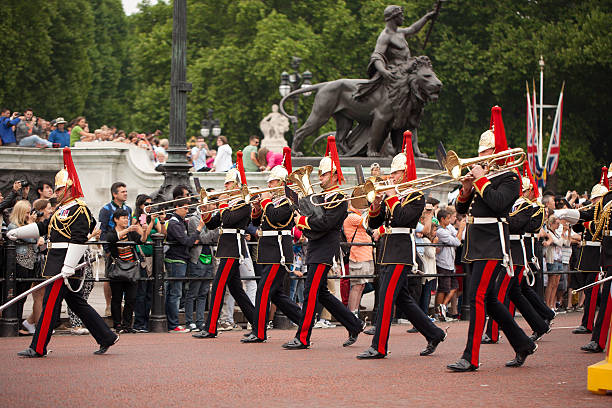 英国 infantry 連隊マーチングバンド、バッキンガム多大な屋外の実施 - household cavalry ストックフォトと画像