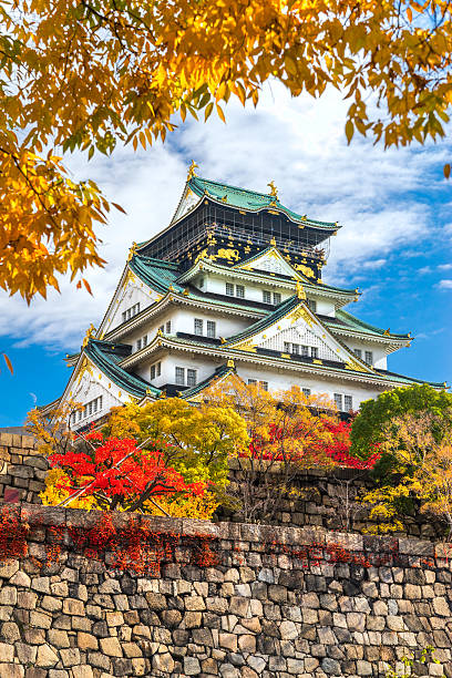 Osaka Castle in Osaka, Japan. Osaka, Japan - November 28, 2014: Osaka Castle is one of the most famous castles in Japan and played a major role in the unification of Japan during the 16th Century. osaka castle stock pictures, royalty-free photos & images