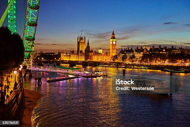 View Towards Big Ben And The Parliament Stock Photo - Download Image Now - 2015, Big Ben, Bridge - Built Structure