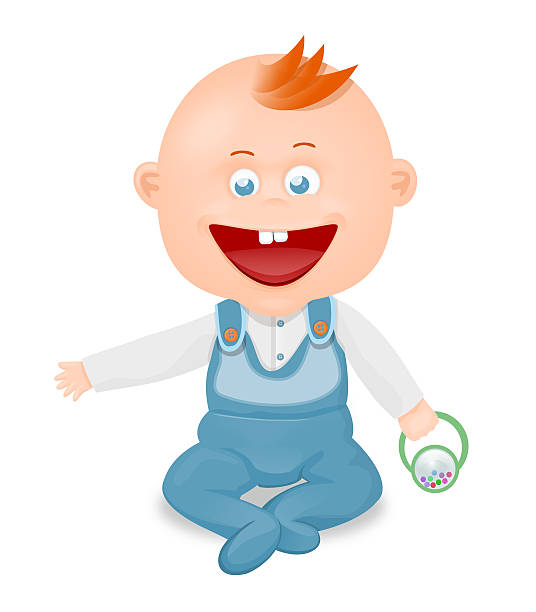 Baby boy vector art illustration