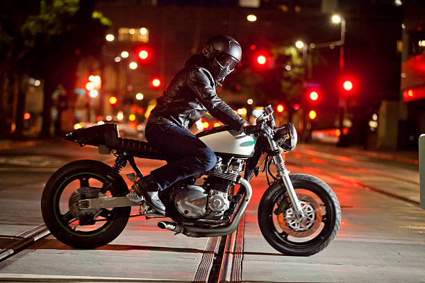 istock Motorcycle Rider at Night 535117153