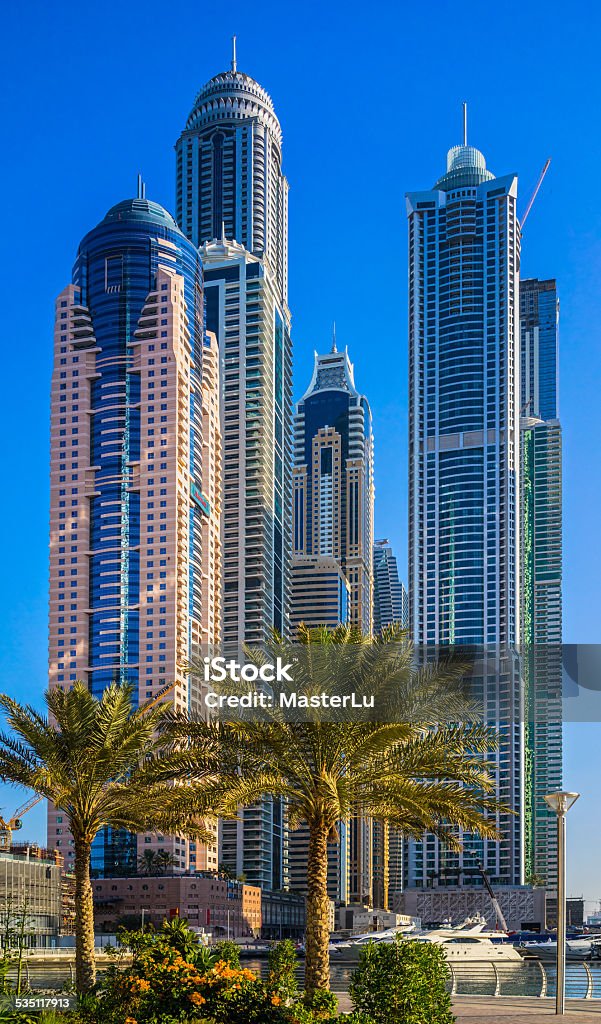 Dubai Marina. Skyscrapers in Dubai Marina. UAE 2015 Stock Photo