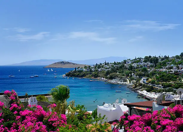 Views from famous tourism city Bodrum Turkey