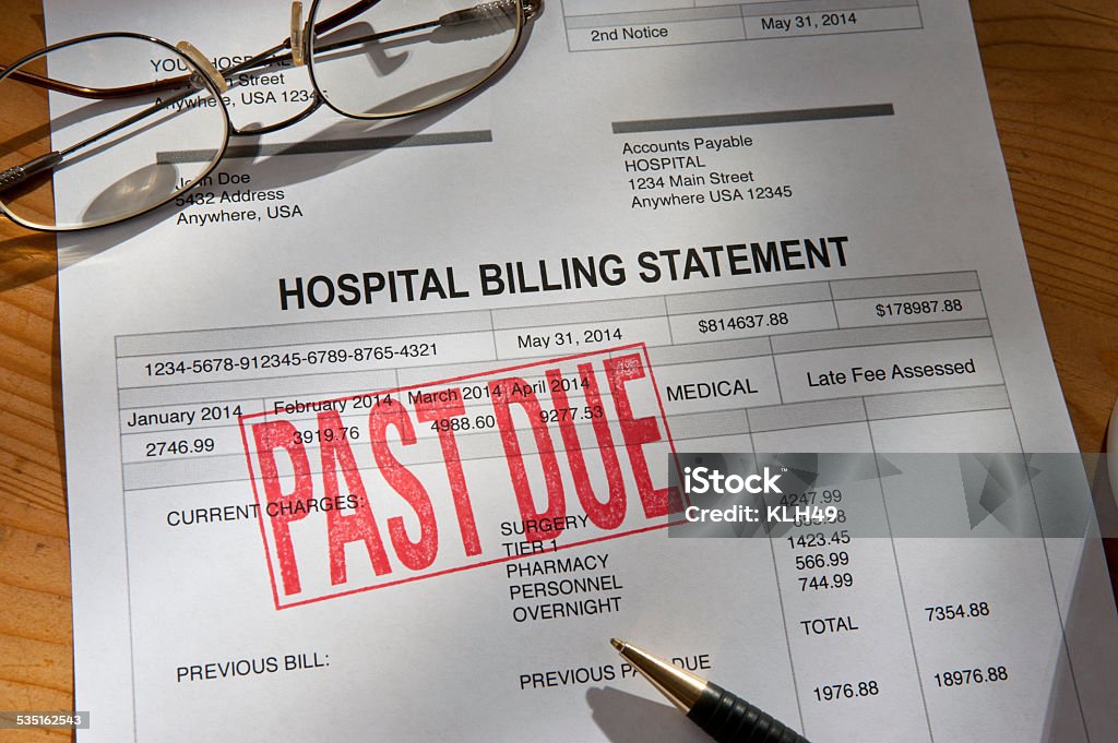 Physician Medical Hospital Past Due Bill - Royalty-free Gezondheidszorg en medicijnen Stockfoto